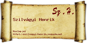 Szilvágyi Henrik névjegykártya